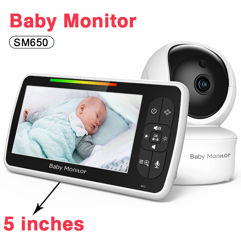 Wireless Baby Monitor - SM650 5-дюймовый беспроводной видеоняня 355 °
