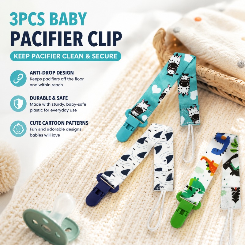 Baby Pacifier Clip - Набор из 3 держателей для детских