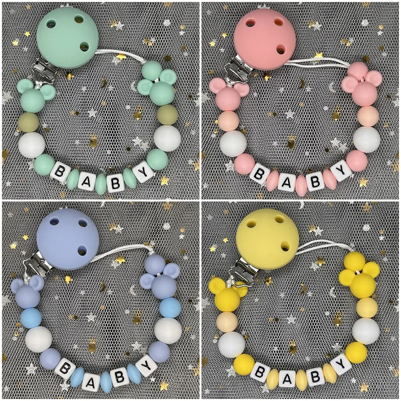 Baby Pacifier Clip - Держатель для детской соски с именем,