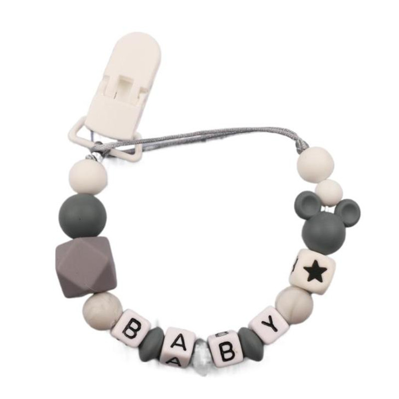 Baby Pacifier Clip - Детское индивидуальное имя, силиконовый зажим для